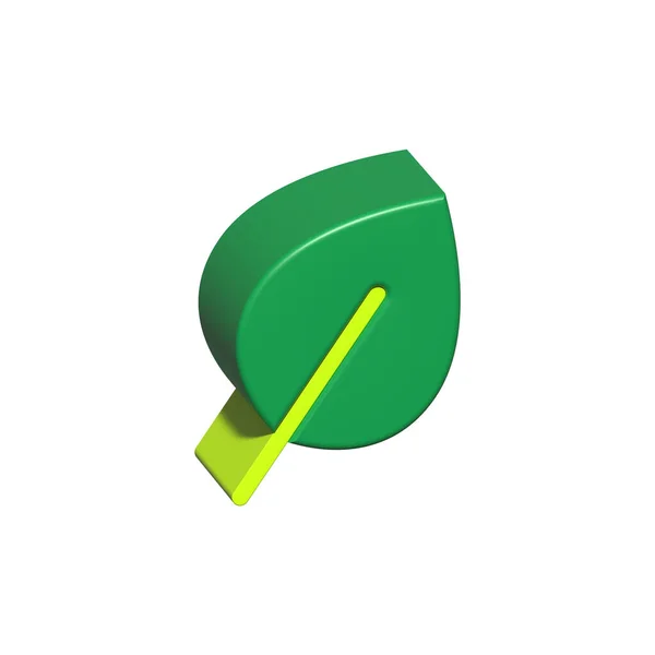 Groen Blad Geïsoleerd Een Witte Achtergrond Weergave Element Icoon Voor — Stockfoto