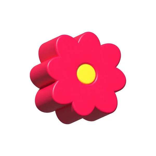 Ροζ Ματζέντα Λουλούδι Που Απομονώνονται Λευκό Φόντο Απόδοση Στοιχείο Εικονίδιο — Φωτογραφία Αρχείου