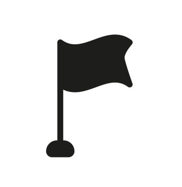 Siyah bayrak simgesi izole edildi. Vektör illüstrasyonu