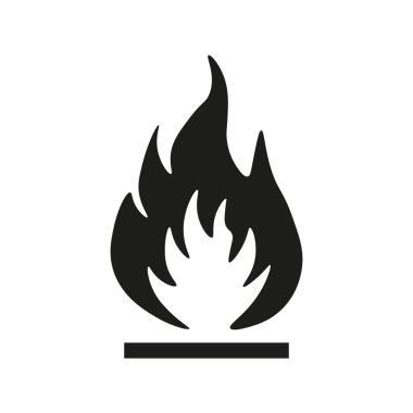 Siyah ateş ikonu, logo, işaret izole edildi. Şeffaf arkaplanı olan PNG. Düz yatıyordu. Düz yatıyordu