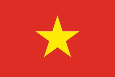 Vietnam bayrağı. Vietnam Günü. Vektör illüstrasyonu