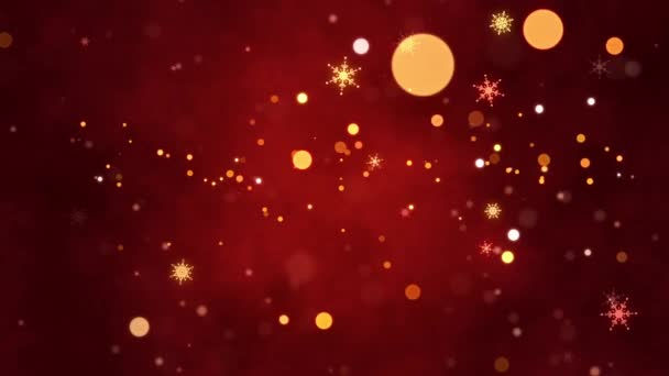 Fabelhafte Weihnachtsgrafikkarte Goldschmuck Konfetti Künstlerisches Intro Einführungsvorlage Weihnachten Neujahr Animation — Stockvideo