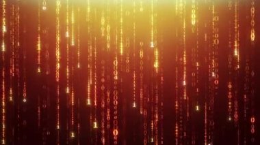 İkili kod. Dijital dinamik arka plan 3D animasyon. Hızlı Zaman, kod: h264, 16-bit renk, en yüksek kalite. Rengin pürüzsüz derecelendirmesi, bant etkisi olmadan.