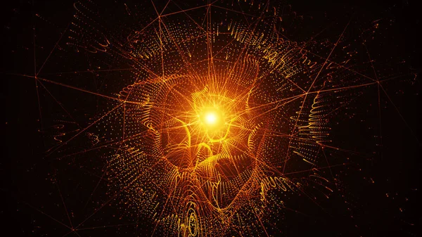 Big Bang Ondata Energia Sfondo Misterioso Esoterica Rendering Sfondo Arancione — Foto Stock