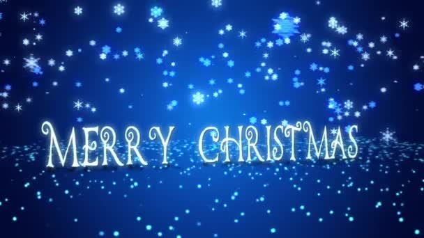 祝贺圣诞显卡 具有装饰意义的祝贺文字 蓝色的艺术背景 童话般的气氛导言模板 快速时间 H264 16位颜色 最高质量 3D动画 色泽的平滑分级 — 图库视频影像