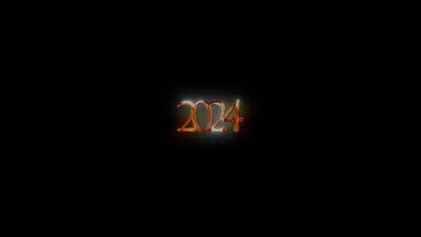 Odizolowane Czarne Tło Szczęśliwego Nowego Roku 2022 Gratulacje Świąteczna Kartka — Wideo stockowe