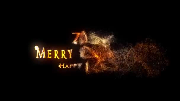アルファチャンネルが含まれています おめでとうクリスマスイントロ クリスマス 2024年 フォームとグロー効果 3Dアニメーション クイックタイム コーデック Png 16ビットカラー — ストック動画