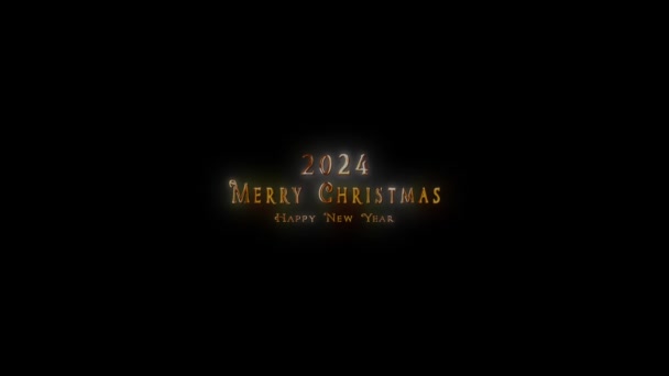 Alpha Channel Included Congratulatory Christmas Intro Christmas New Year 2024 — Stock Video
