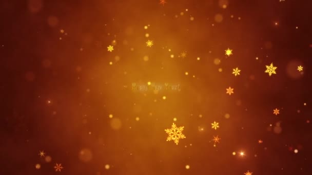 Поздравительная Рождественская Видеооткрытка Декоративное Золотое Название Конфетти Художественное Вступление Вводный — стоковое видео