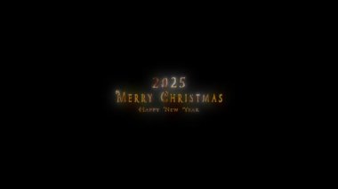 2025 mutlu yıllar. Noel video kartını tebrik ederim. Dekoratif altın başlık. Sanatsal giriş (giriş şablonu). Hızlı Zaman, kod: h264, 16-bit renk, en yüksek kalite. Üç boyutlu animasyon. Eğer bu görüntüleri alırsanız, size minnettar kalacağım.!