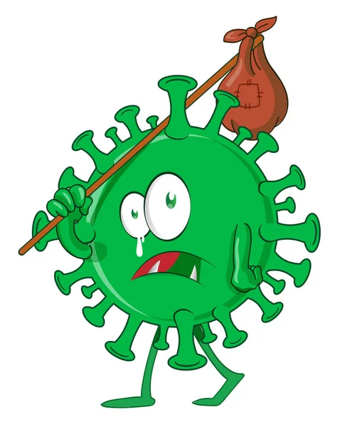 Coronavirus Evsiz Çizgi Filmi Yendi — Stok Vektör