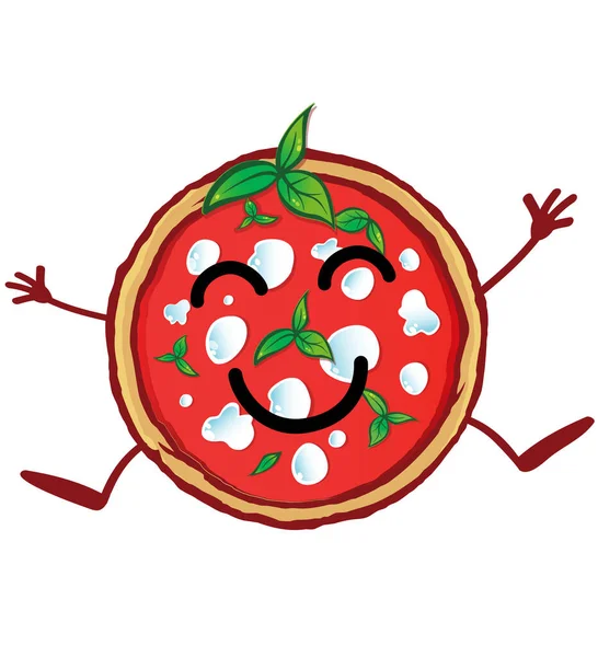 Pizza Vector Cartoon Illustration Fast Food Logo Icon Concept — Stock Vector