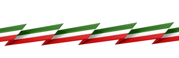 Bandiera Italiana Messicana Isolata Sfondo Bianco — Vettoriale Stock