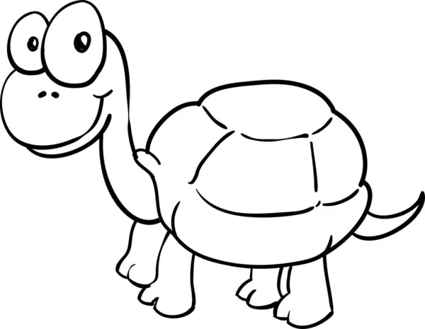 Ilustrație Vectorială Unei Broaște Țestoase Desene Animate Pentru Cartea Colorat — Vector de stoc