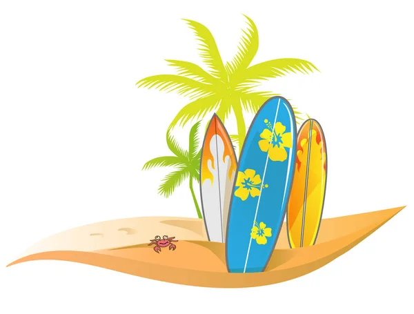 Sommer Surfvektordesign Isoliert Auf Weiß — Stockvektor