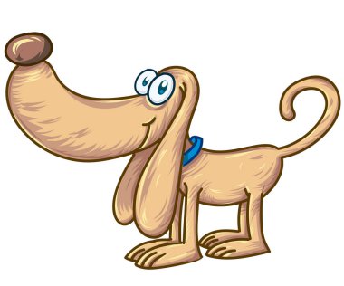 Sevimli küçük köpek karakteri çizgi filmi 