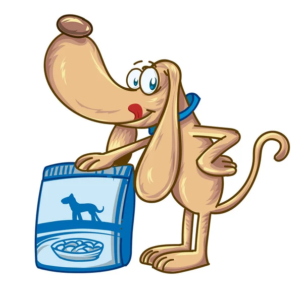 漫画の犬の食べ物 マスコット漫画 — ストックベクタ