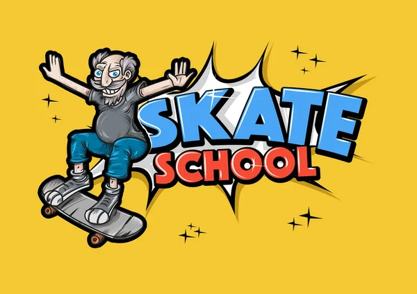 Skate Školní Zázemí Vektorová Ilustrace — Stockový vektor