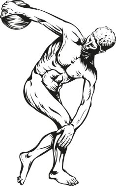 Ancient Greek Sculpture Discobolus. vector illustration clipart