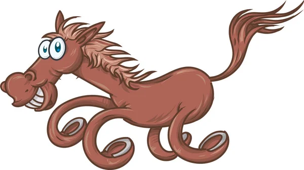 Paardenspotprent Lopen Mascotte Illustratie — Stockvector