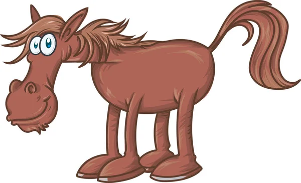 Vektorillustration Des Braunen Pferdes Cartoon — Stockvektor
