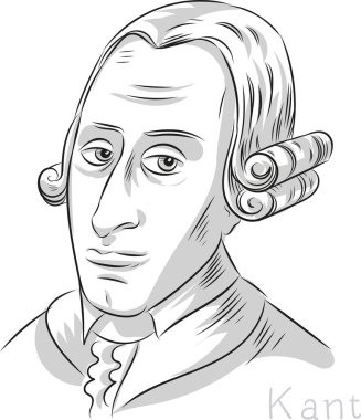 Immanuel Kant. Alman filozof. vektör illüstrasyonu