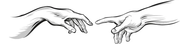 Δημιουργία Adam Michelangelo Διανυσματικά Χέρια — Διανυσματικό Αρχείο