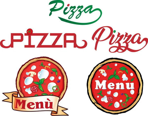 Vector Collection Pizza Elements Icons — Stock Vector