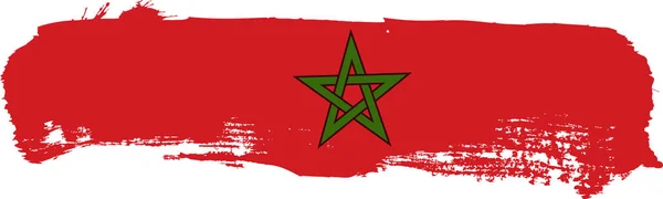 Marocco Flagga Borste Element Vektor Illustration Isolerad Vit Bakgrund — Stock vektor