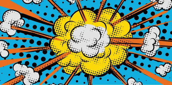 Tecknad Explosion Pop Konst Stil Vektor Illustration Stockvektor
