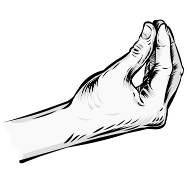 Pinched Fingers vector icon. Isolated Italian hand. illustration clipart