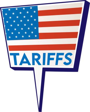 Birleşik Devletler gümrük tarifesi ikonu. vektör illüstrasyonu