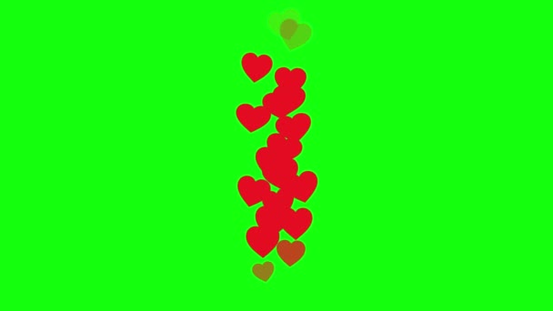 Sosial Media Live Style Animated Heart Smile Emoji Green Screen — Stok Video