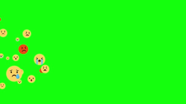 Social Media Live Style Animated Heart Smile Emoji Green Screen — Stock Video