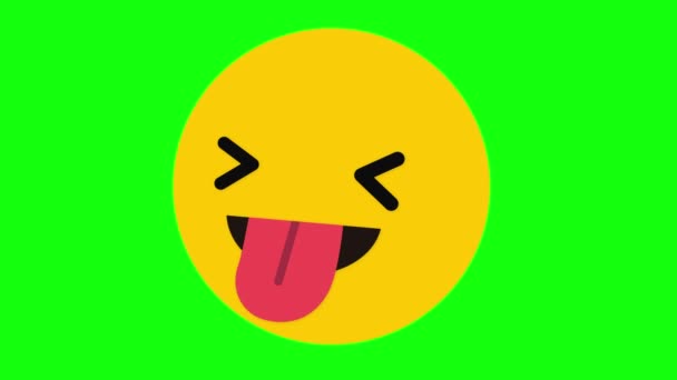 Smutny Uśmiechnięty Emoji Emotikon Uśmiech Twarz Ikona Szczęśliwy Wektor Kreskówka — Wideo stockowe