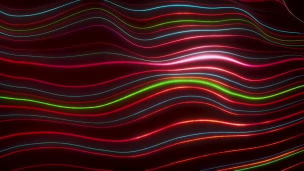 Cahaya Pelangi Garis Warna Kertas Dinding Desain Ilustrasi Vektor Gelombang — Stok Video