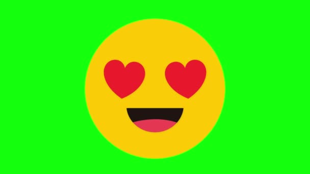 Sorriso Smiley Beijo Valentine Engraçado Lol Feliz Desenho Animado Padrão — Vídeo de Stock