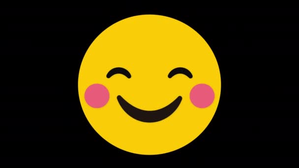 Verlegen Hand Opblazen Explosie Ontploffen Gekke Emoji Glimlach Grappig Icoon — Stockvideo