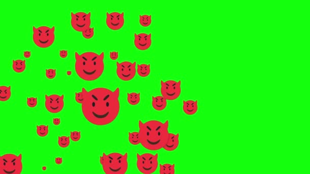 Ördög Emoji Halloween Tök Macska Vektor Rajzfilm Arc Illusztráció Ikon — Stock videók
