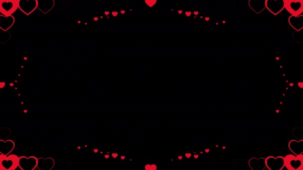 Καρδιά Αγάπη Valentine Λουλούδι Τριαντάφυλλο Σχήμα Ημέρα Σύμβολο Ρομαντισμός Ροζ — Αρχείο Βίντεο