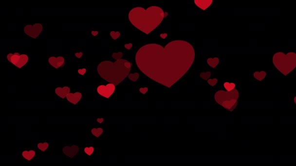 Corazón Amor Valentín Corazones Patrón Romance Romántico Rojo Día Decoración — Vídeo de stock