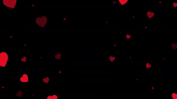 Hati Cinta Pola Cahaya Merah Valentine Natal Liburan Dekorasi Hati — Stok Video