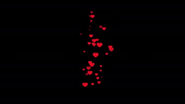 Kalp Aşk Siyah Işık Kırmızı Sevgililer Günü Noel Bayram Dekorasyon — Stok video