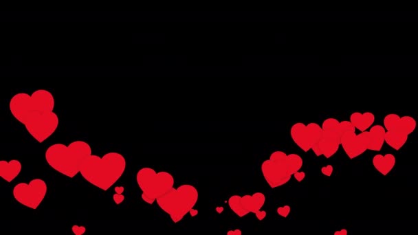Coração Amor Negros Luz Vermelho Valentine Natal Feriado Decoração Corações — Vídeo de Stock