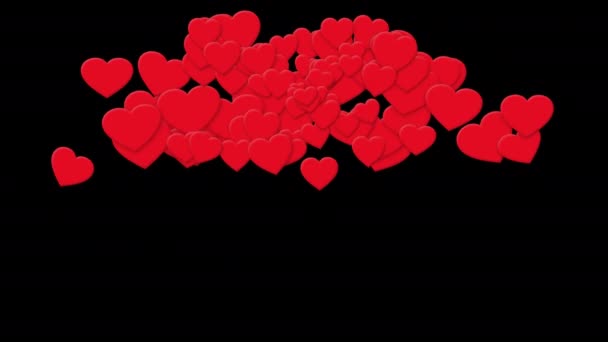 Serce Miłość Czarny Światło Czerwony Walentynki Boże Narodzenie Wakacje Dekoracja — Wideo stockowe