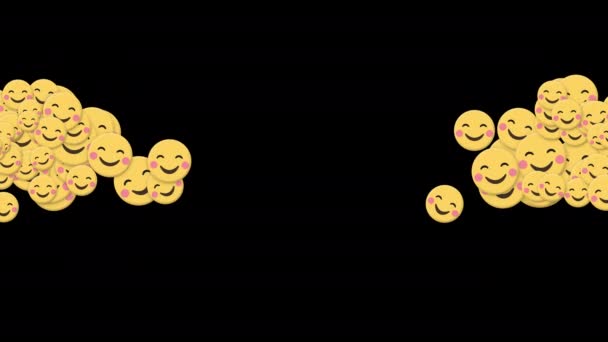 Tímido Sorridente Emoji Emoticon Sorriso Rosto Ícone Feliz Vetor Desenho — Vídeo de Stock