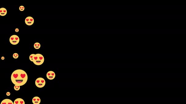 Hati Cinta Emoji Emoticon Valentine Simbol Hari Merah Asmara Ilustrasi — Stok Video