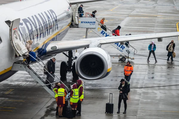 Krakov Polsko Listopadu 2022 Ryanair Boeing 737 Připravuje Jednom Letu — Stock fotografie