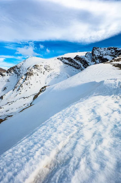 ヴェレタ山の冬の風景 スペインのシエラネバダ山脈 — ストック写真