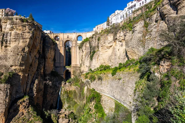Один Найпопулярніших Напрямків Андалусії Пуенте Нуево Арч Puente Nuevo Bridge — стокове фото